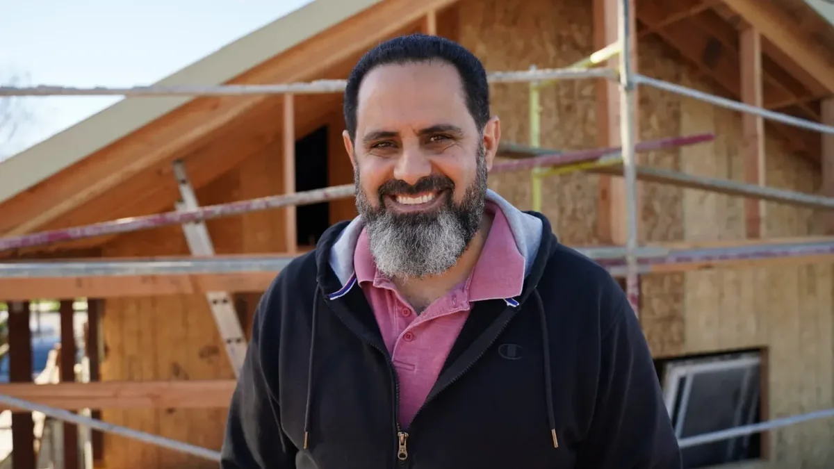 Gad Petel, founder of Golden State Designs, on a job site